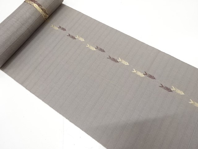 アンティーク　矢羽根模様織り出し　八寸帯地反物